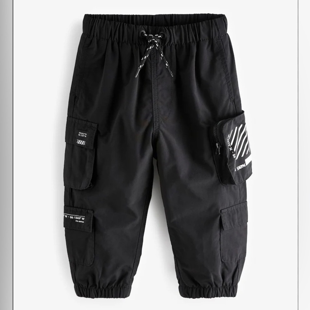 next Black Cargo Jogger Pants